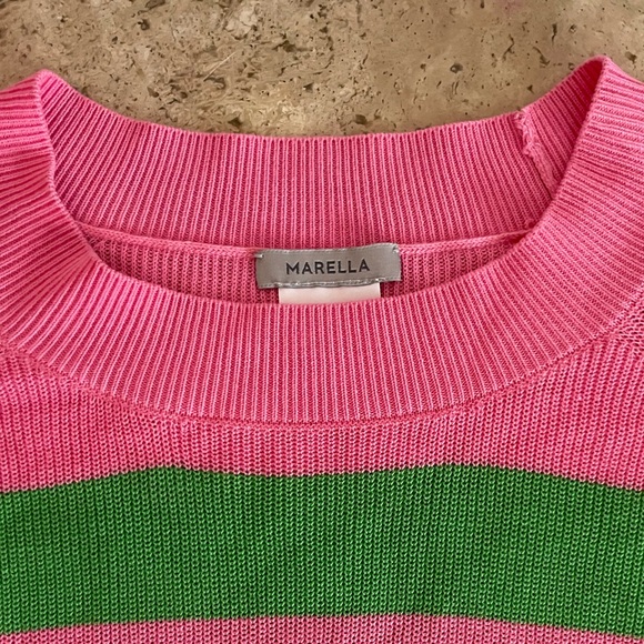 Marella Mixed-Knit Striped Sweater Deep Rose - Picture 4 of 8